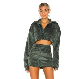 Danielle Guizio Corduroy Button Up Skirt